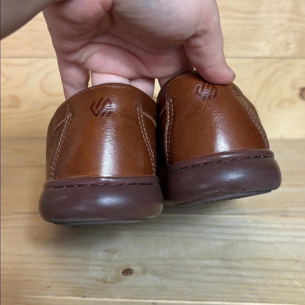 Johnston & Murphy Rich Brown sheepskin Leather Slip-Ons‎ size 9 1/2